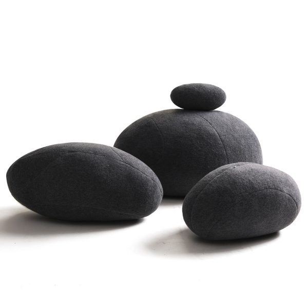 Huge Rock Pillows Pebble Pillows Living Stones Pillows Living Pillows Christmas Present ( Dark Gray ) - Image 5