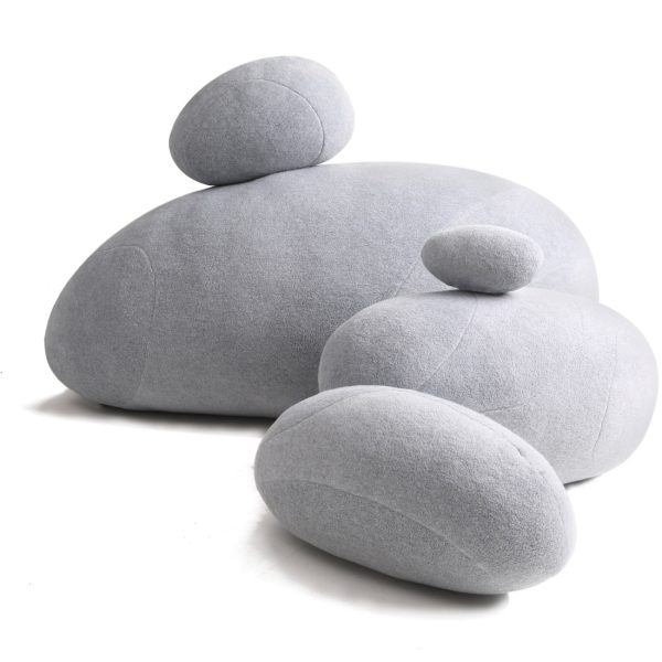 Huge Rock Pillows Living Stones Pillows Pebble Pillows Living Pillows Christmas Present ( Light Gray ) - Image 5