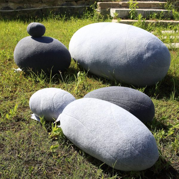 Huge Rock Pillows Living Stones Pillows Living Pillows Pebble Pillows Christmas Present ( Max Size Light Gray ) - Image 14