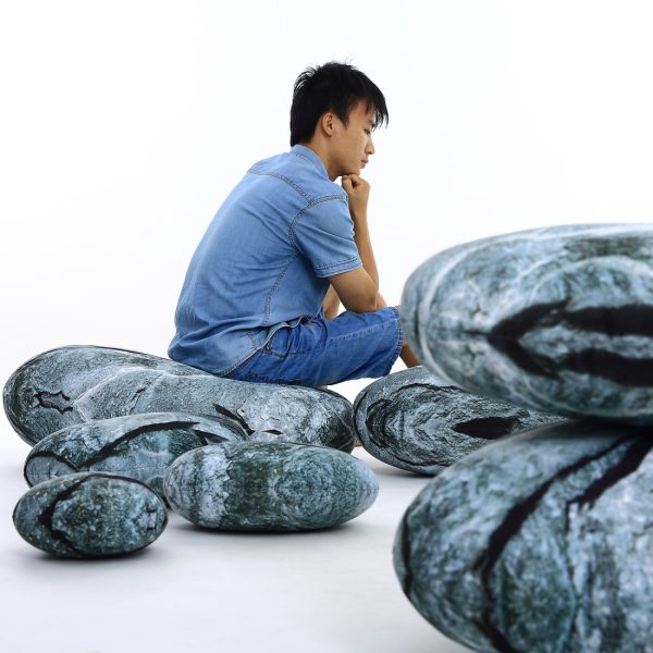 Rock Pillows Stone Cushions Pebble Pillow Throws Home Interior Design Art Decor Pillows Faux Rocks 7 Pieces - Image 4