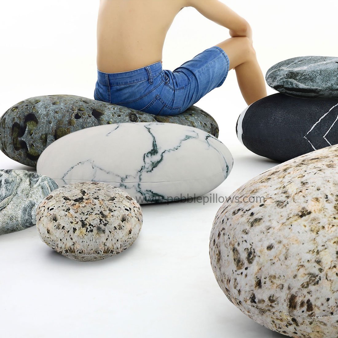 Pebble Pillows Decorative Rock Cushions 