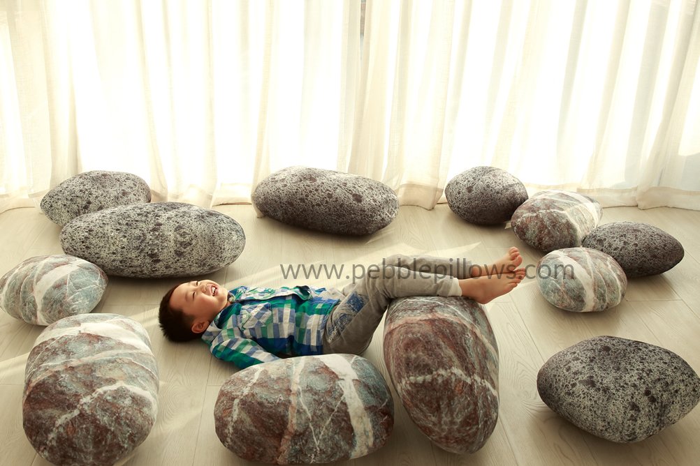 7pcs Rock Pebble Stone Cushions Floor Pillows Stuffed Throw Toy Photography  Prop