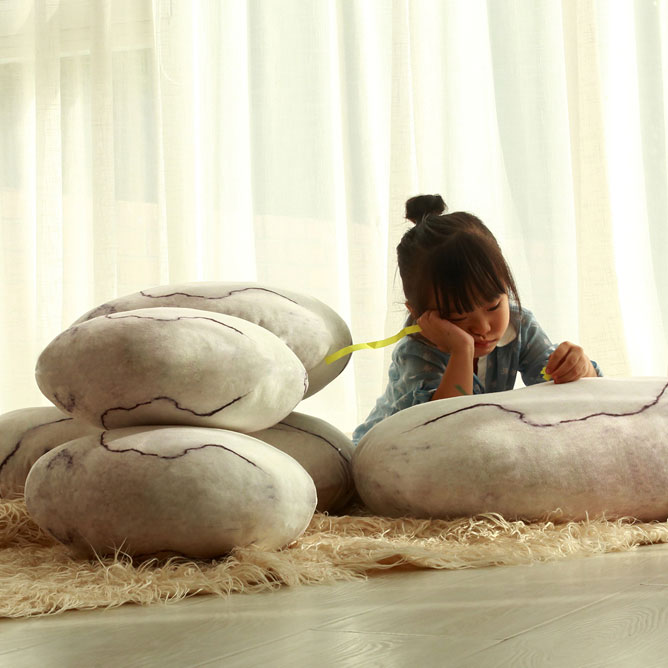 Rock Pillows Stone Cushions Pebble Pillow Throws Home Interior Design Art  Decor Pillows Faux Rocks 7 Pieces 