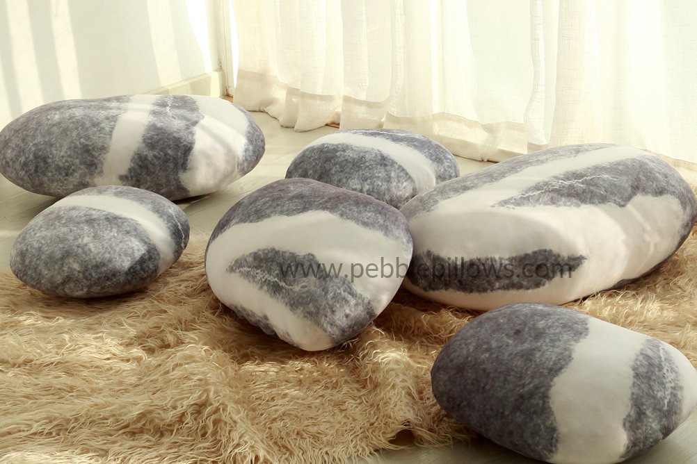 7pcs Rock Pebble Stone Cushions Floor Pillows Stuffed Throw Toy Photography  Prop