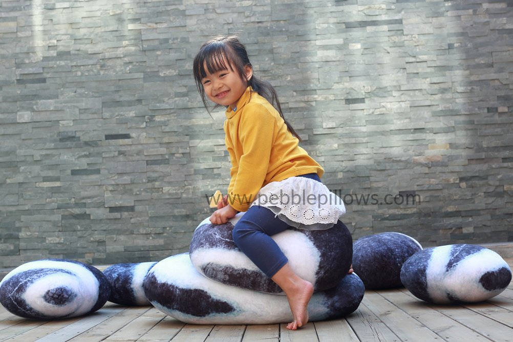 Pebble-shaped Floor Cushions Rock Pillows 