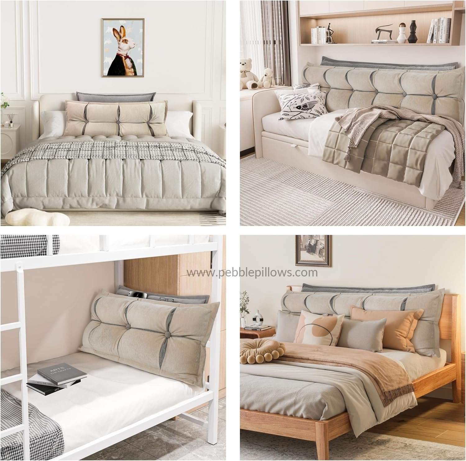 Headboard Backrest Pillows 2 Pack Soft Cushion for Bed Reading Twin