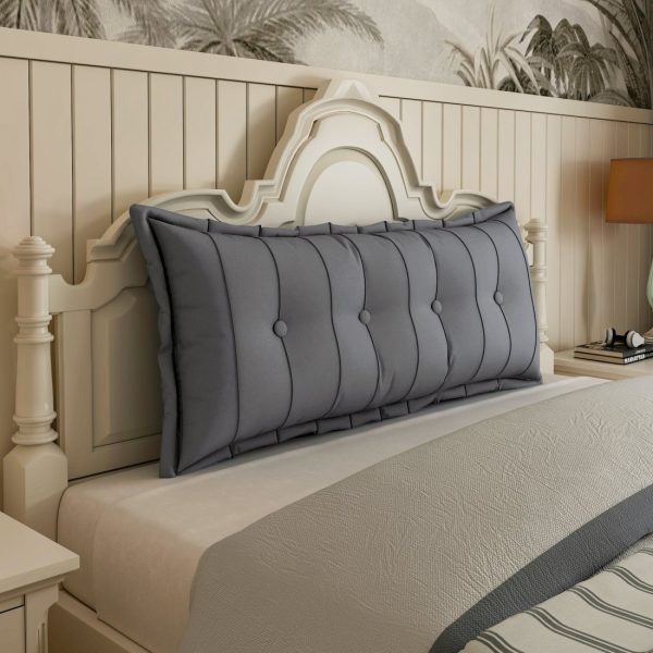 Large Headboard Reading Pillow Bolster Body Pillow Gray - Image 2