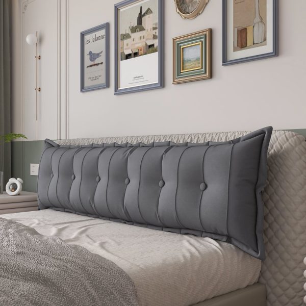 Large Headboard Reading Pillow Bolster Body Pillow Gray - Image 12
