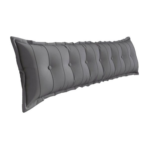 Large Headboard Reading Pillow Bolster Body Pillow Gray - Image 18