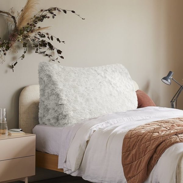 Headboard Pillow Large Wedge Reading Pillow White Plush - Image 8