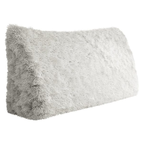 Headboard Pillow Large Wedge Reading Pillow White Plush - Image 10