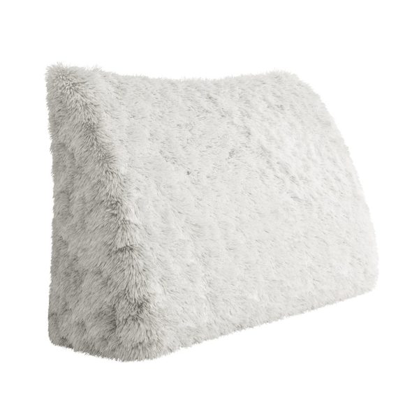 Headboard Pillow Large Wedge Reading Pillow White Plush - Image 11