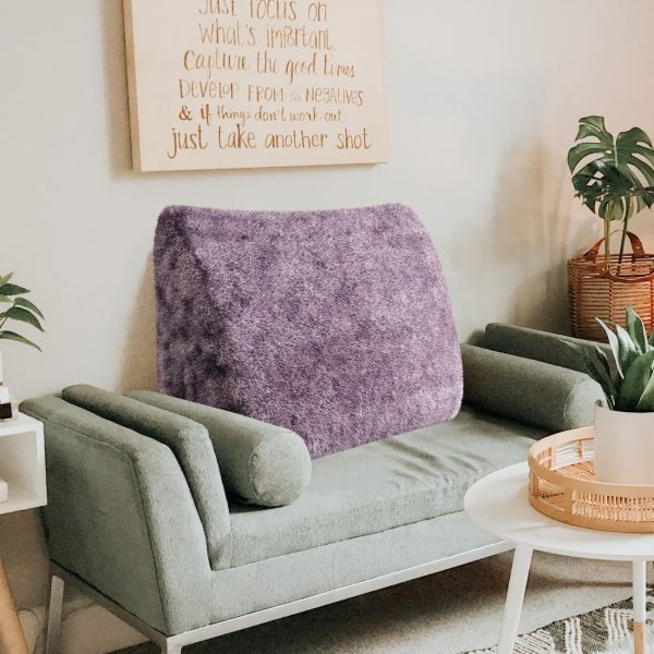 Headboard Wedge Pillow Large Reading Pillow Purple Plush - Image 3