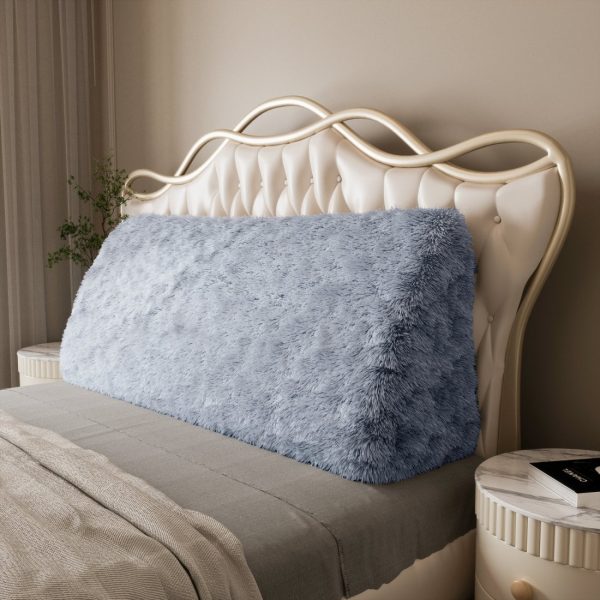 Headboard Wedge Pillow Large Reading Pillow Blue Plush - Image 2