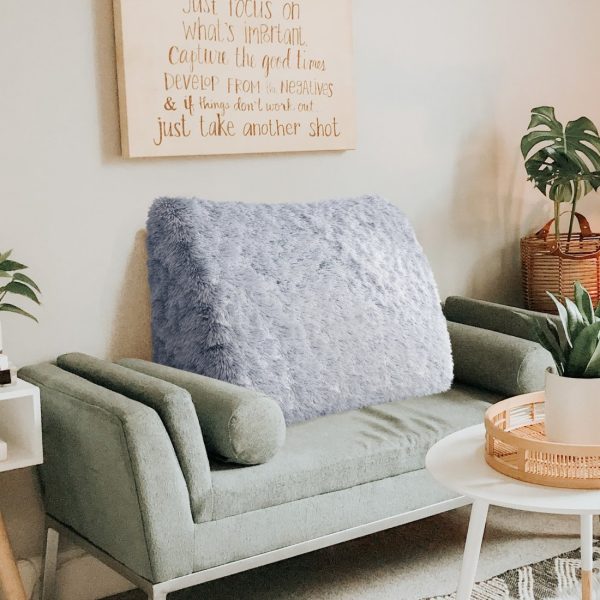 Headboard Wedge Pillow Large Reading Pillow Blue Plush - Image 6