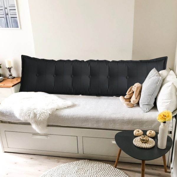 Large Headboard Reading Pillow Bolster Body Pillow Black - Image 11