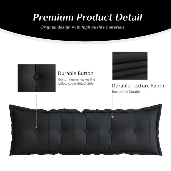 Large Headboard Reading Pillow Bolster Body Pillow Black - Image 13