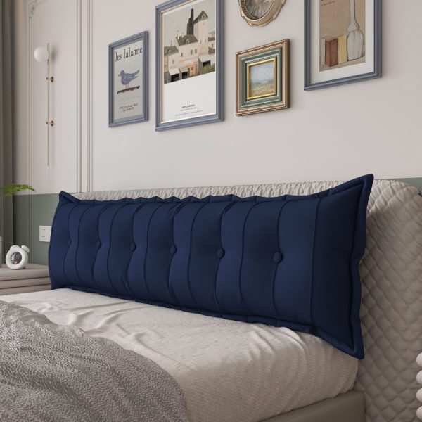 Large Headboard Reading Pillow Bolster Body Pillow Blue - Image 8