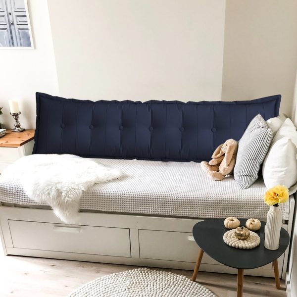 Large Headboard Reading Pillow Bolster Body Pillow Blue - Image 9