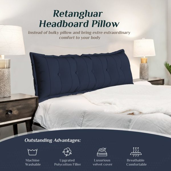 Large Headboard Reading Pillow Bolster Body Pillow Blue - Image 13
