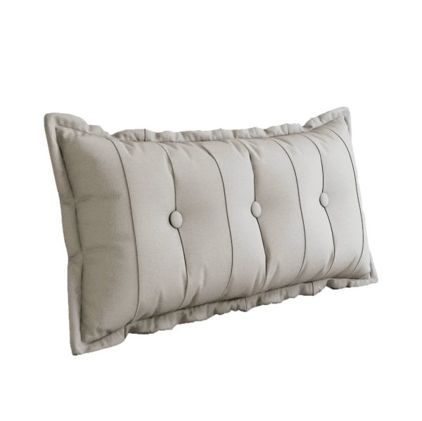 Large Headboard Reading Pillow Bolster Body Pillow Off-White - Image 15
