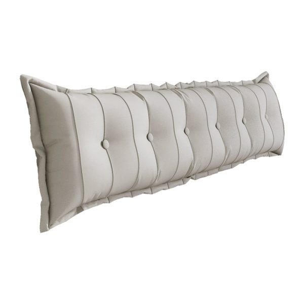 Large Headboard Reading Pillow Bolster Body Pillow Off-White - Image 17