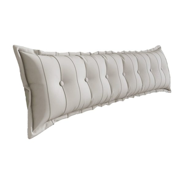 Large Headboard Reading Pillow Bolster Body Pillow Off-White - Image 18