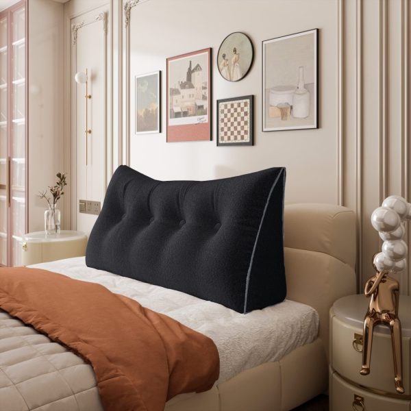 Large Wedge Reading Pillow for Bed Daybed Bolster Backrest Black - Image 5