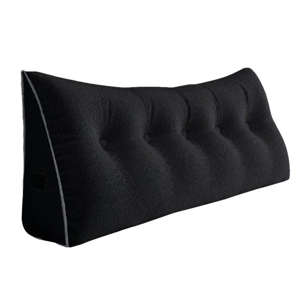 Large Wedge Reading Pillow for Bed Daybed Bolster Backrest Black - Image 13