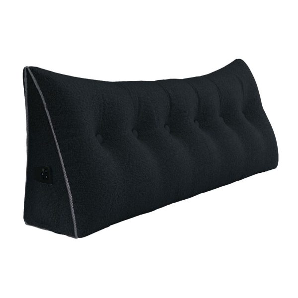 Large Wedge Reading Pillow for Bed Daybed Bolster Backrest Black - Image 14