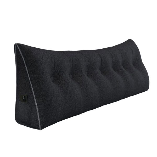 Large Wedge Reading Pillow for Bed Daybed Bolster Backrest Black - Image 15