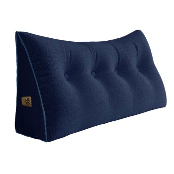 Large Wedge Reading Pillow for Bed Daybed Bolster Backrest Blue
