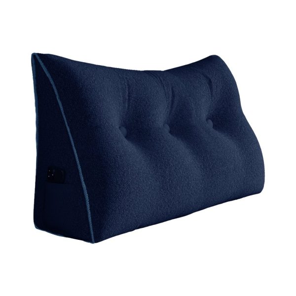Large Wedge Reading Pillow for Bed Daybed Bolster Backrest Blue - Image 12