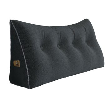 Large Wedge Reading Pillow for Bed Daybed Bolster Backrest Gray