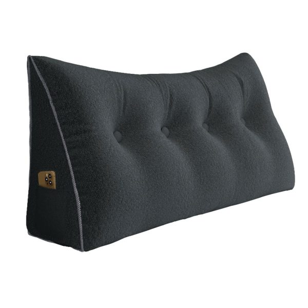 Large Wedge Reading Pillow for Bed Daybed Bolster Backrest Gray