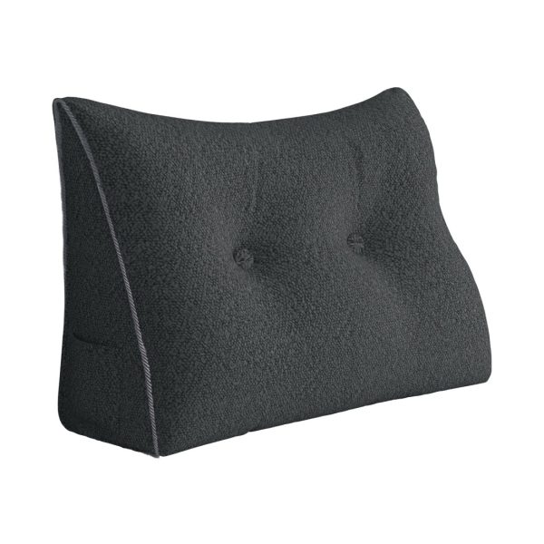 Large Wedge Reading Pillow for Bed Daybed Bolster Backrest Gray - Image 12
