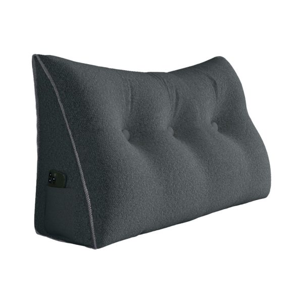 Large Wedge Reading Pillow for Bed Daybed Bolster Backrest Gray - Image 13