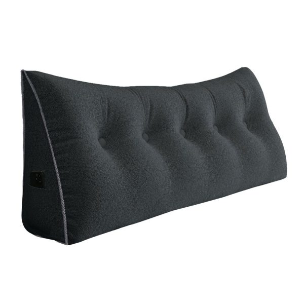 Large Wedge Reading Pillow for Bed Daybed Bolster Backrest Gray - Image 14