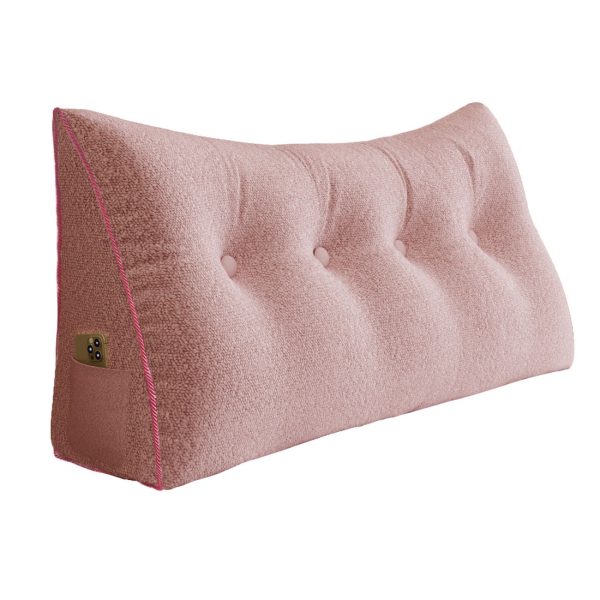 Large Wedge Reading Pillow for Bed Daybed Bolster Backrest Pink