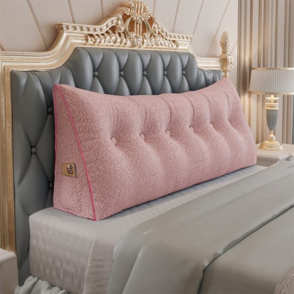 Large Wedge Reading Pillow for Bed Daybed Bolster Backrest Pink - Image 8