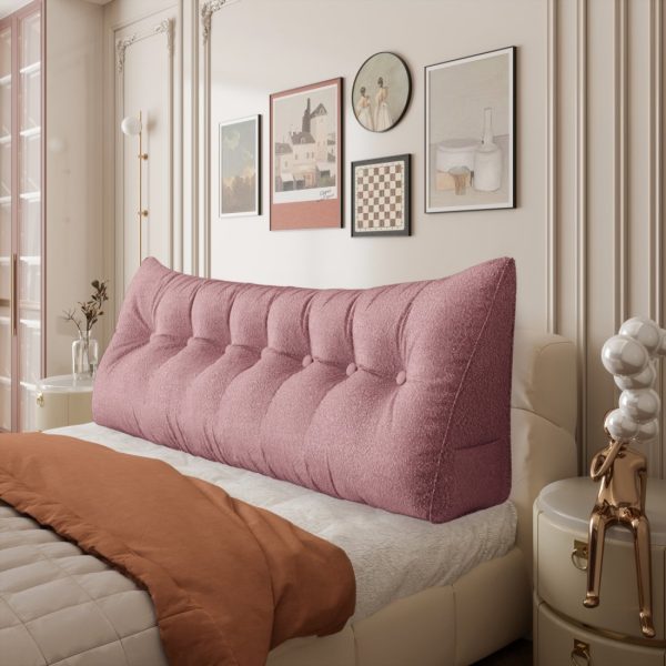 Large Wedge Reading Pillow for Bed Daybed Bolster Backrest Pink - Image 9