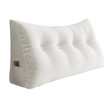 Large Wedge Reading Pillow for Bed Daybed Bolster Backrest White