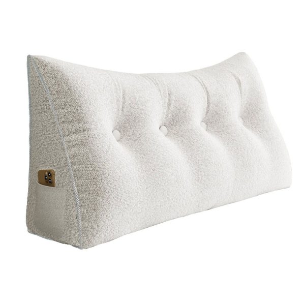 Large Wedge Reading Pillow for Bed Daybed Bolster Backrest White