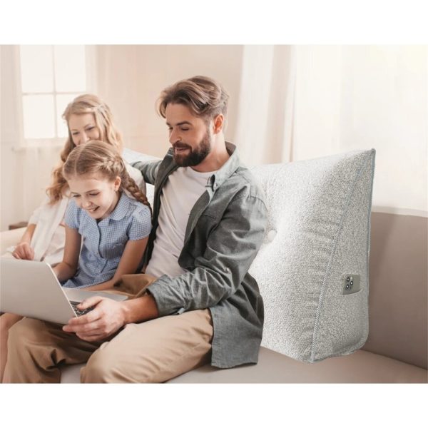 Large Wedge Reading Pillow for Bed Daybed Bolster Backrest White - Image 3