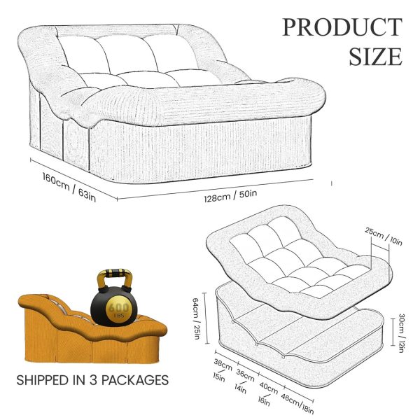 Oversized Chaise Lounge Sofa Sleeper, Comfort & Versatile - Image 13