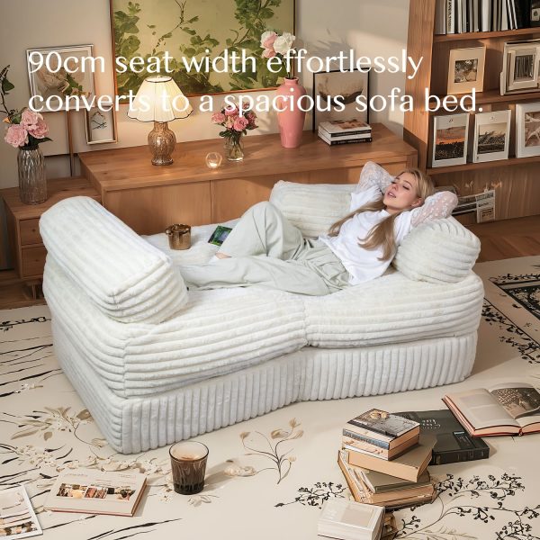 Curved Corduroy Sofa - Plush Convertible Lounge Couch for Living Room - Image 7