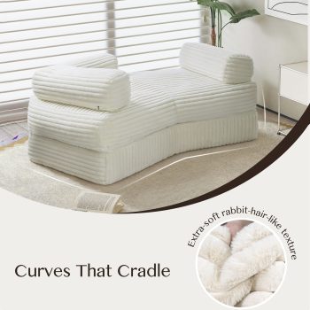 curved sofa lounge couch 6435 pebble pillows