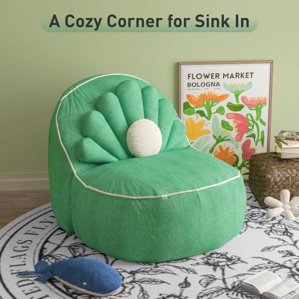 Cute Seashell Bean Bag Chair for Teens and Adults Relaxation - Image 2