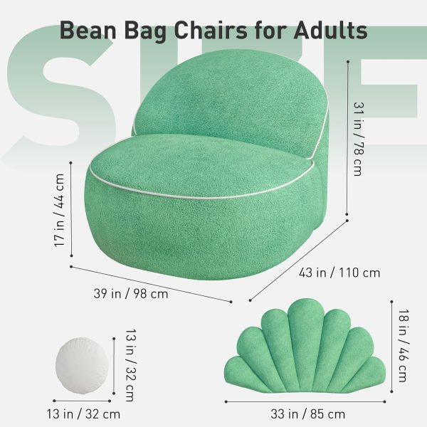 Cute Seashell Bean Bag Chair for Teens and Adults Relaxation - Image 3