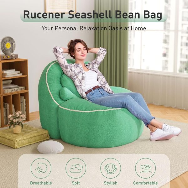 Cute Seashell Bean Bag Chair for Teens and Adults Relaxation - Image 4